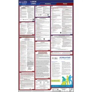 Texas & Federal Labor Law Posters - All-In-One State & Federal Poster, w/ Workers' Comp, English Main Image