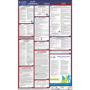 2025 Texas & Federal Labor Law Posters - All-In-One State & Federal Poster, w/ Workers' Comp, Spanish Main Image