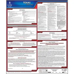 Texas & Federal Labor Law Posters - State Only Poster, w/ Workers' Comp, English Main Image