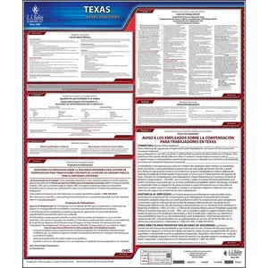 Texas & Federal Labor Law Posters - State Only Poster, w/ Workers' Comp, Spanish Main Image