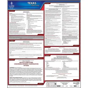 Texas & Federal Labor Law Posters - State Only Poster, No Workers' Comp, English Main Image