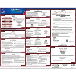 Vermont & Federal Labor Law Posters - State Only Poster, English Main Image
