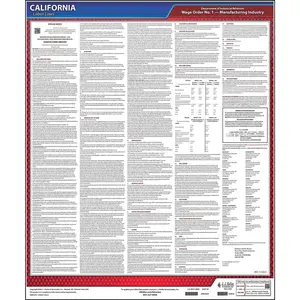 California IWC Wage Orders - #1 Manufacturing Industry, English Main Image