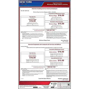 New York Industry-Specific Minimum Wage Posters - Building Service Industry Minimum Main Image