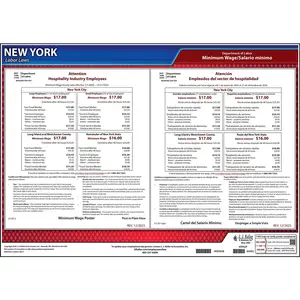 New York Industry-Specific Minimum Wage Posters - Hospitality Industry Minimum Main Image