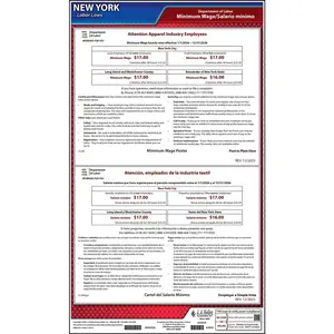 New York Industry-Specific Minimum Wage Posters - Apparel Industry Minimum Main Image