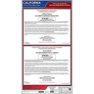 California / El Cerrito Minimum Wage Poster - Polypropylene Main Image