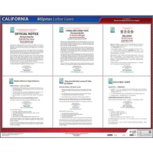 California / Milpitas Minimum Wage Poster - Polypropylene Main Image