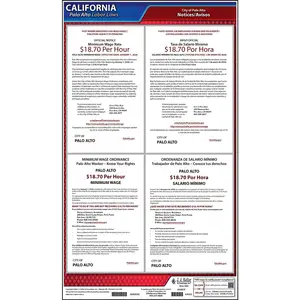 California / Palo Alto Minimum Wage Poster - Polypropylene Main Image