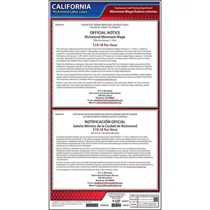 California / Richmond Minimum Wage Poster - Polypropylene Main Image