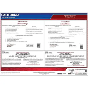 California / San Jose Minimum Wage Poster - Polypropylene Main Image