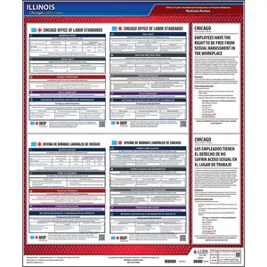 Illinois / Chicago Minimum Wage and Sexual Harassment Poster - Polypropylene Main Image