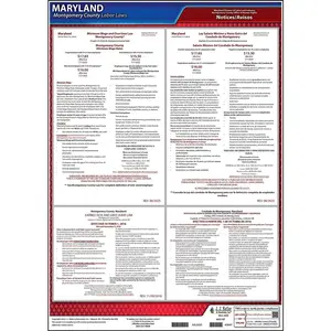 Maryland / Montgomery County Minimum Wage/Paid Sick Leave Poster - Polypropylene Main Image