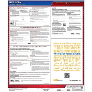 New York City Employment Laws Poster - Polypropylene, English Main Image