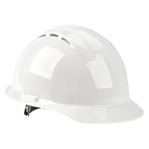 J. J. Keller® SAFEGEAR® Vented Ratchet Hard Hat with Accessory Slot - White Main Image