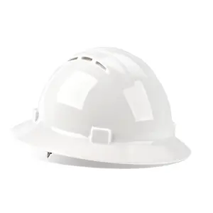 J. J. Keller® SAFEGEAR® Vented Full Brim Ratchet Hard Hat with Accessory Slot - White Main Image