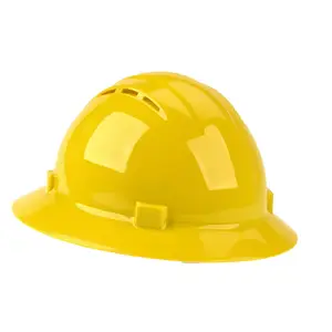 J. J. Keller® SAFEGEAR® Vented Full Brim Ratchet Hard Hat with Accessory Slot - Yellow Main Image