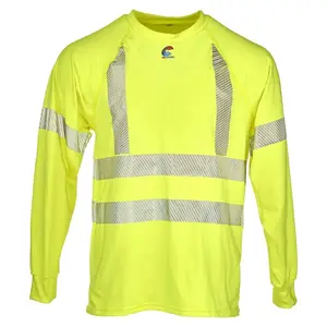 J. J. Keller® SAFEGEAR® Flame Resistant Hi-Vis Long Sleeve Control 2.0 T-Shirt CAT 1 - Small Main Image