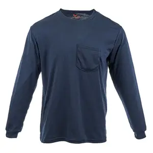 J. J. Keller® SAFEGEAR® Flame Resistant Navy Long Sleeve Power Dry T-Shirt CAT 2 - Small Main Image
