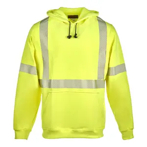 J. J. Keller® SAFEGEAR® Flame Resistant Hi Vis Pullover Hooded Sweatshirt, Type R Class 3, CAT 2 - Small Main Image