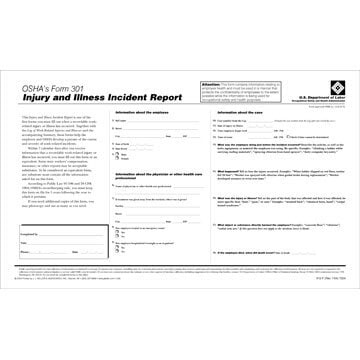 Form 301 Injury and Illness Incident Report