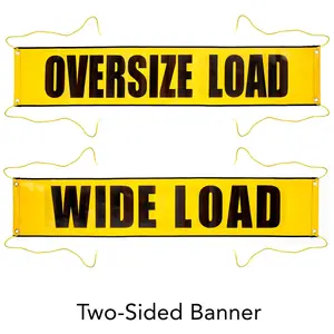 Vinyl Wide Load/Oversize Load Banner with Grommets for Ropes - 6' W x 14" L Main Image