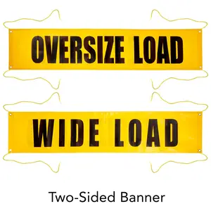 Vinyl Wide Load/Oversize Load Banner with Grommets for Ropes - 7' W x 18" L Main Image