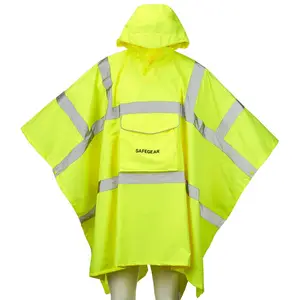 J. J. Keller® SAFEGEAR® Rain Poncho Type R Class 3 Hi-Vis Main Image