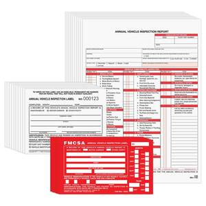 50-Pack FMCSA DOT Compliant Annual Vehicle Inspection Labels - 2-Ply Vinyl With Mylar, Authorized Inspector
