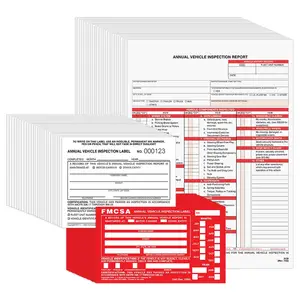 Annual Vehicle Inspection Report with Interior Vinyl Label, and Aluminum Exterior Label Combo Pack - 25 per pack Main Image