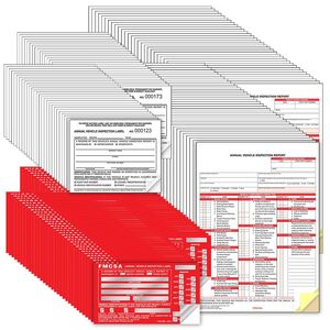 Annual Vehicle Inspection Report with Interior Vinyl Label, and Aluminum Exterior Label Combo Pack - 50 per pack Main Image