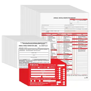 Annual Vehicle Inspection Report with Interior Vinyl Label, and Aluminum Exterior Label Combo Pack - 50 per pack Main Image