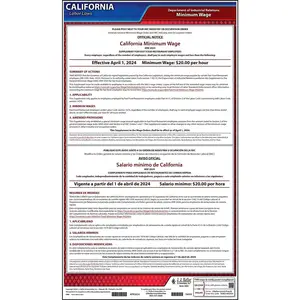 California Fast Food Employee Minimum Wage Poster Main Image