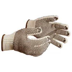 J. J. Keller® SAFEGEAR® Seamless String Knit Cotton/Polyester Glove with PVC Dotted Grip – Double Sided - X-Large Main Image