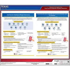 Texas Food Allergen Awareness Poster - Polypropylene Main Image