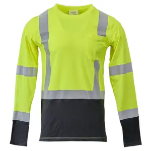 J. J. Keller® SAFEGEAR® Hi-Vis Long Sleeve Pocket T-Shirt Poly/Cotton, Type 2 Class 3 - Small Main Image