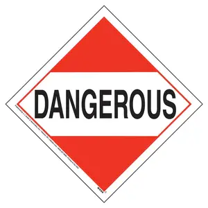 Dangerous Placard - Worded - 176 lb Polycoated Tagboard Main Image