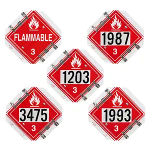 Super Flip Placard with Dual-Clip & Anti-Vibration - 5 Legend, Class 3, Worded/Numbered, White Back Plate Main Image