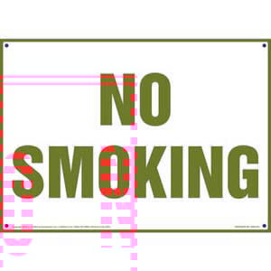 No Smoking Sign - Red Text on White