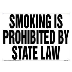 Connecticut: Smoking Is Prohibited By State Law Sign
