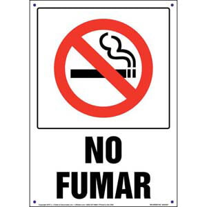 No Smoking Sign with Icon - Spanish, Portrait