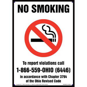 Ohio: No Smoking Sign