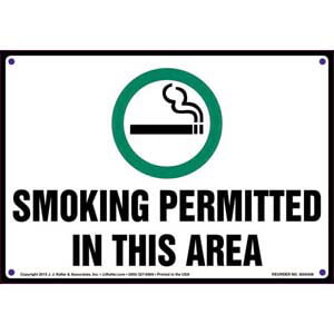 Smoking Permitted In This Area Sign
