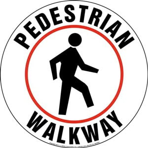 Pedestrian Walkway Floor Sign
