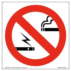 No Smoking or Vaping Sign and Label - Wordless