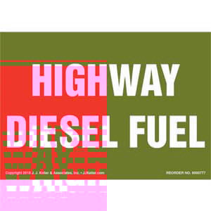 Highway Diesel Fuel Label - Red