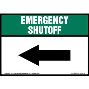 Emergency Shutoff with Left Arrow Label