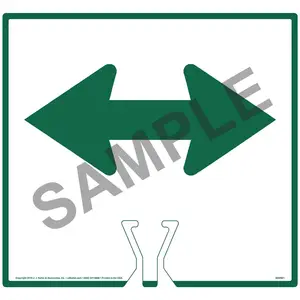 Cone Topper Sign - Green Directional Double Arrow Sign Main Image