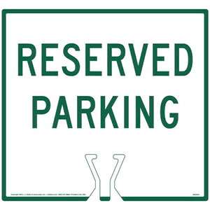 Cone Topper Sign - Green Reserved Parking Sign Main Image