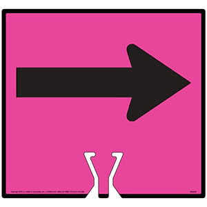 Cone Topper Sign - Black Directional Single Arrow Sign Main Image